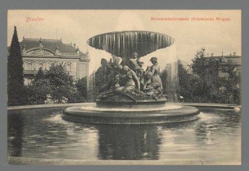 Dresden. Monumental fountain (Stormy Waves)