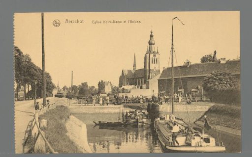 Aerschot. Notre-Dame Church and the Lock