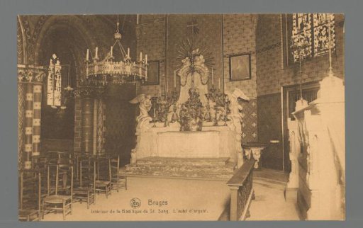 Bruges. Interior of the Basilica of the Holy Blood. The Silver Altar