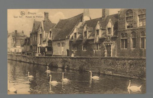 Bruges. Green Quay. Pelican House