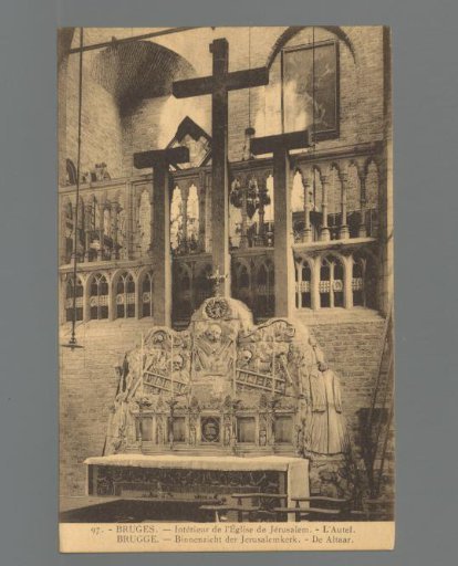 Bruges. Interior of the Church of Jerusalem. The Altar / Bruges. Interior view of the Jerusalem Church. The Altar.