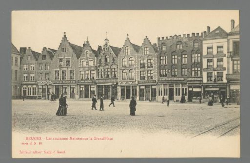 Bruges. The old houses on the Grand Place
