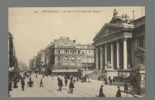 Brussels. La Bourse et le Boulevard Anspach