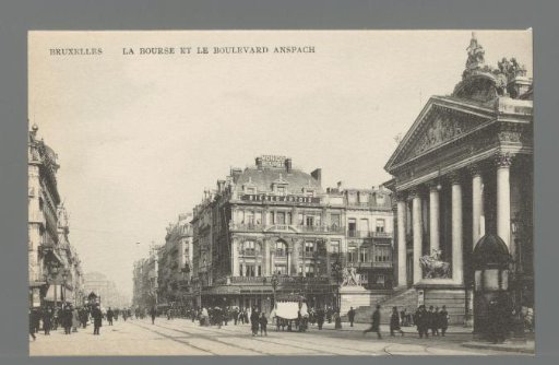 Brussels. The Stock Exchange and Anspach Boulevard