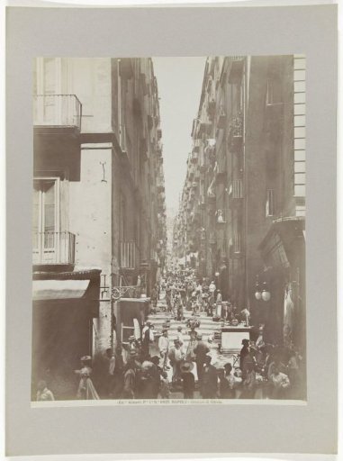 Street with Stairs and People in Naples