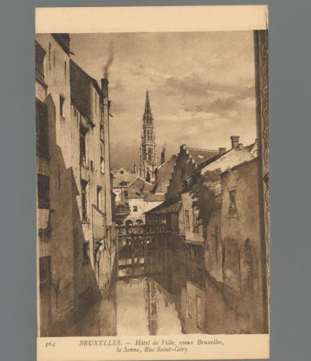 Brussels. Town Hall, Old Brussels, the Senne, Rue Saint-Géry