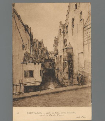 Brussels. Town Hall, Old Brussels, view of the Rue des Pierres