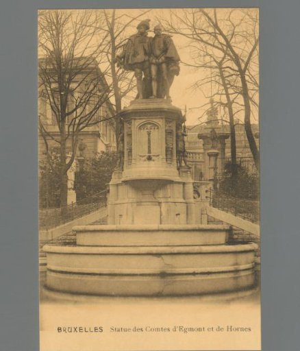 Brussels. Statue of the Counts of Egmont and Hornes
