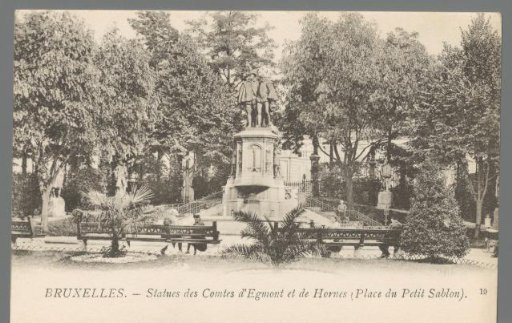 Brussels. Statues of the Counts of Egmont and Hornes (Place du Petit Sablon)