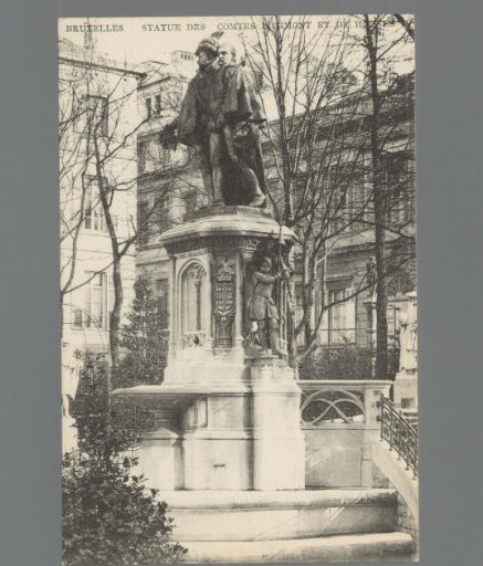 Brussels. Statue of the Counts of Egmont and Hornes
