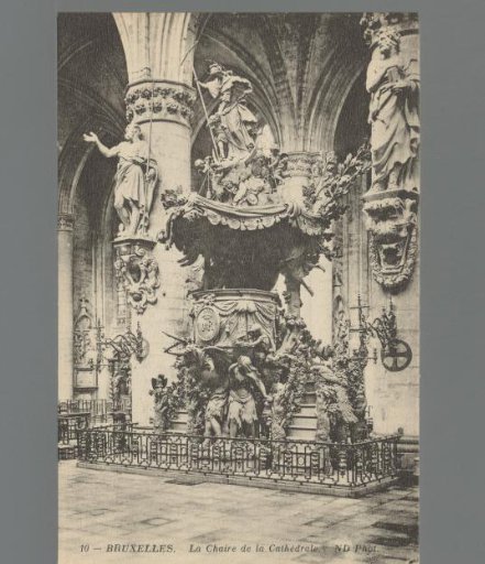 Brussels. The pulpit of the cathedral