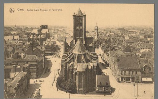 Ghent. Church of Saint Nicholas and Panorama