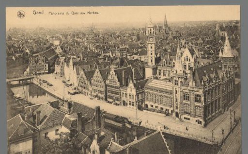 Ghent. Panorama of the Herbs Quay