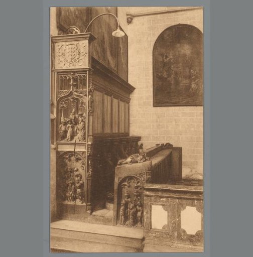 Hoogstraten. Stalls of the old church. Gothic style of the 15th century