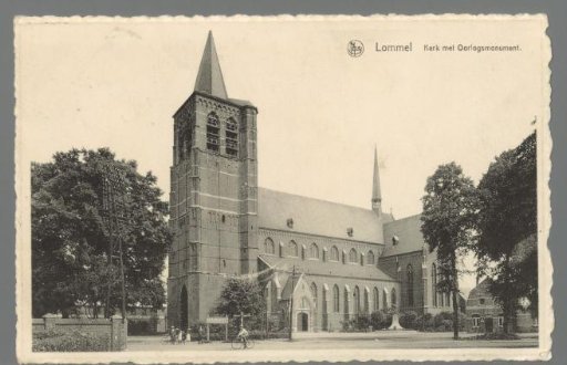 Lommel. Church with war memorial