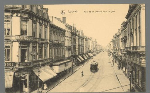 Louvain. Station Street towards the station