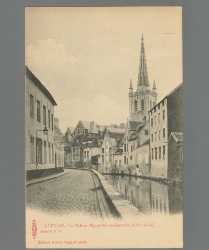 Louvain. La Dyle et l'Eglise Sainte-Gertrude (XIVe siècle)