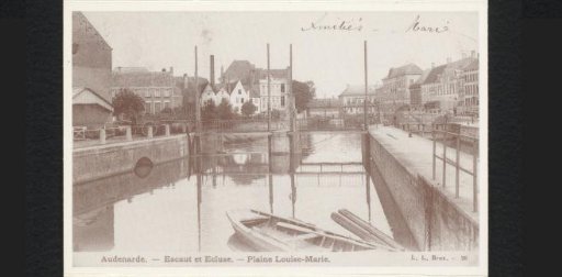 Oudenaarde. Scheldt and Lock. Louise-Marie Plain
