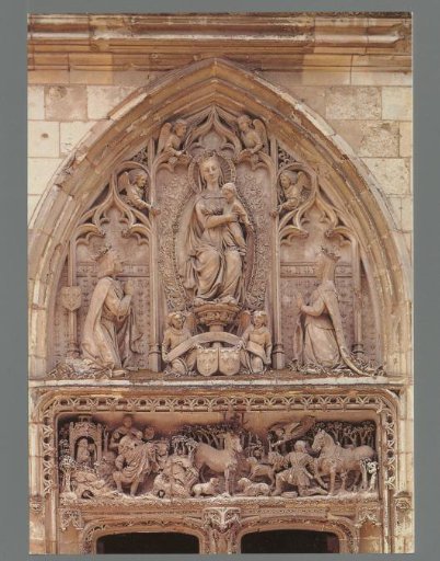 Château d'Amboise (...). The tympanum of the Chapel of Saint-Hubert (...)