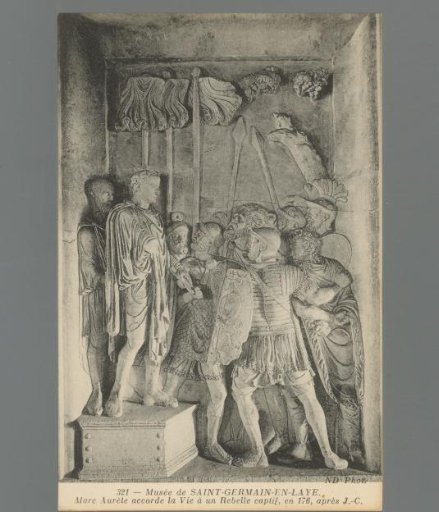 Marcus Aurelius grants life to a captive rebel, in 176 AD
