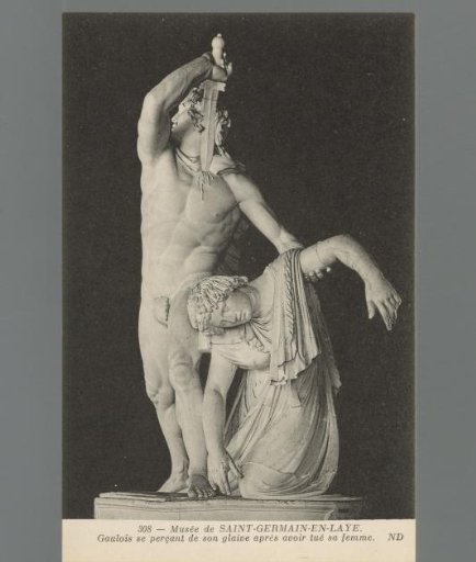 Gaul stabbing himself with his sword after killing his wife