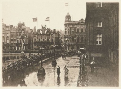 Inspection of the troops by Prince Hendrik, on the Dam, Amsterdam, 5 March 1901, celebrations on the occasion of the marriage of Queen Wilhelmina and Prince Hendrik