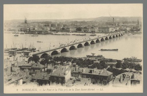 Bordeaux. The Bridge and the City, Viewed from the Tour Saint-Michel