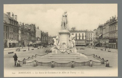 Bordeaux. The Statue of Gambetta and the Allées de Tourny