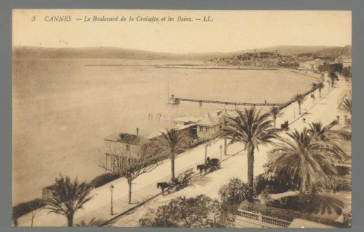 Cannes. The Boulevard de la Croisette and the Baths