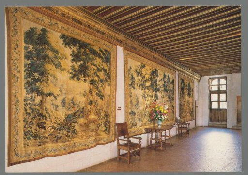 Chenonceau (Indre-et-Loire). Vestibule of Catherine Briçonnet. Suite of six Tapestries with hunting subjects after Van de Meulen, Beauvais, early 17th century