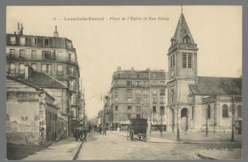 Levallois-Perret. Place de l'Église and Rue Rivay