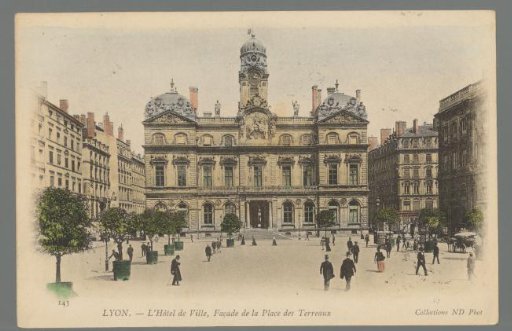 Lyon. The Hôtel de Ville, Facade of the Place des Terreaux