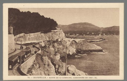 Marseille. Route de la Corniche, begun in 1848
