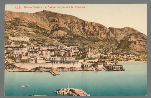 Monte Carlo. The Casino viewed from the Castle