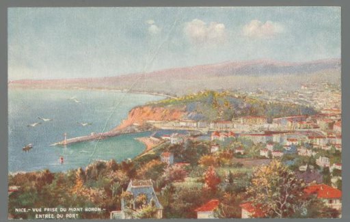 Nice. View taken from Mont Boron. Entrance to the Port