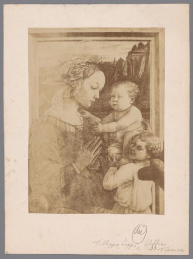 Photographic reproduction of a painting of Madonna with Child and Angel by Filippo Lippi