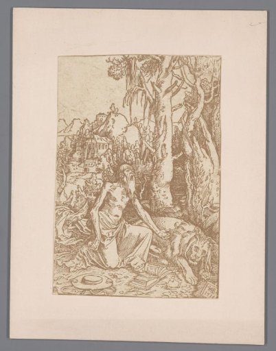 Photographic reproduction of Saint Jerome as a Penitent in the Desert by Hans Baldung Grien