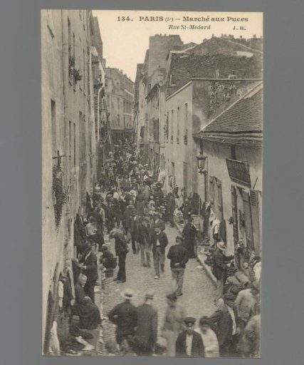 Paris (5th). Flea Market. Rue St-Médard