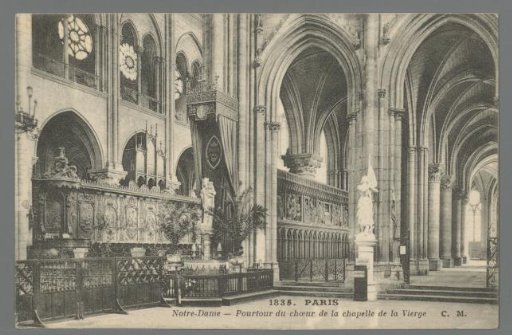 Paris. Notre-Dame. Surroundings of the choir of the Chapel of the Virgin