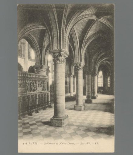 Paris. Interior of Notre-Dame. Side Aisle