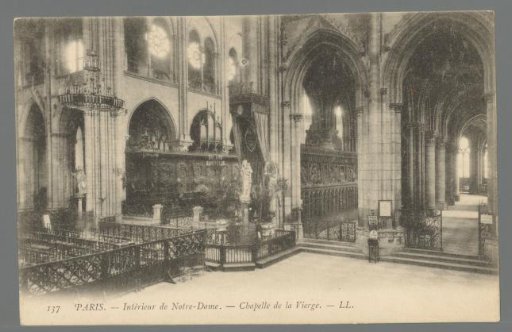 Paris. Interior of Notre-Dame. Chapel of the Virgin