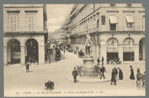 Paris. The Rue des Pyramides. Statue of Joan of Arc