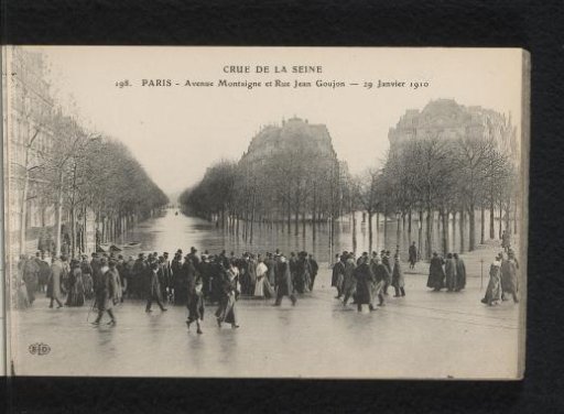 Paris. Avenue Montaigne and Rue Jean Goujon. 29 January 1910