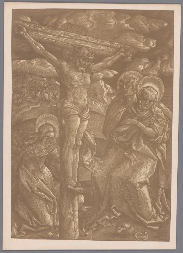 Photographic reproduction of the chiaroscuro woodcut Christ on the Cross by Hans Baldung Grien
