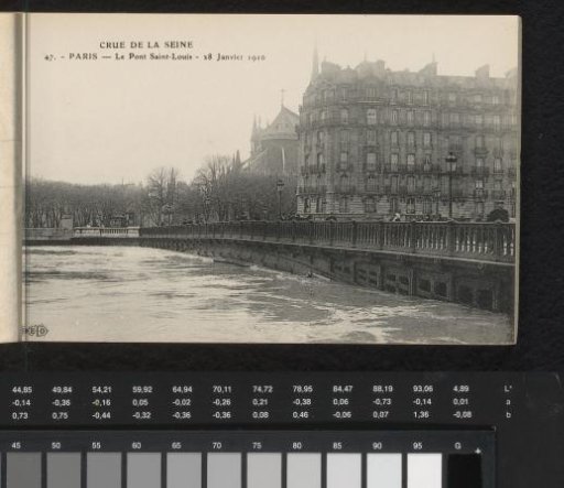 Paris. Le Pont Saint-Louis. 28 January 1910