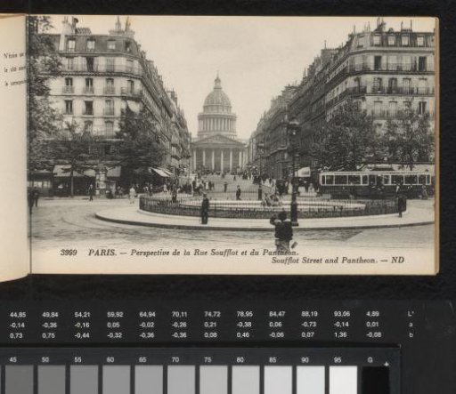 Paris. Perspective of the Rue Soufflot and the Panthéon / Soufflot Street and Pantheon
