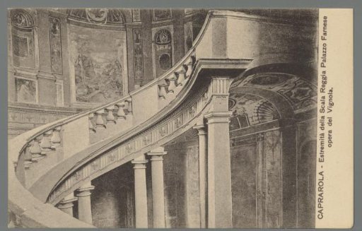 Caprarola. End of the Scala Reggia. Palazzo Farnese, work by Vignola