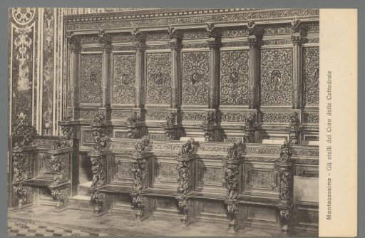 Montecassino. The choir stalls of the Cathedral
