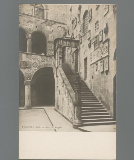 Florence. Stairs in the courtyard of the Bargello
