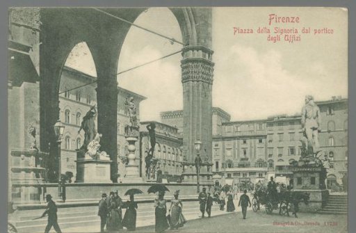 Florence. Piazza della Signoria from the Portico of the Uffizi